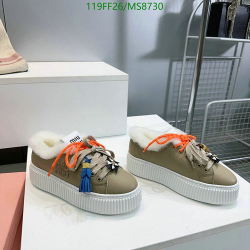 Miu Miu Women's Wool & Cowhide Platform Sneakers - EU35-40