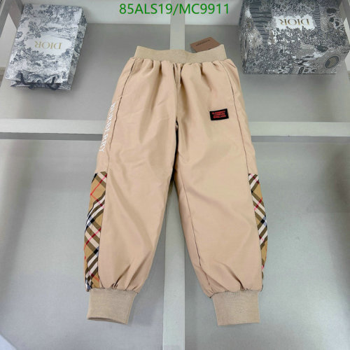 Burberry Kids Beige Check Detail Pants, Size 110-160, Stylish and Comfortable