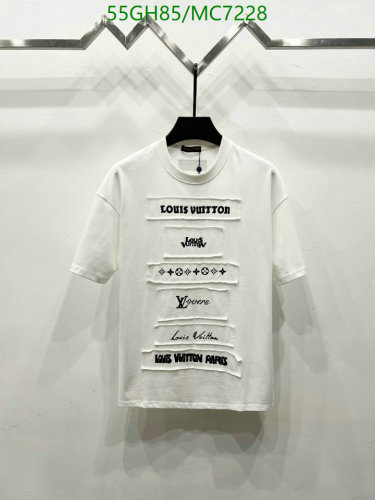 Louis Vuitton Men's White Cotton T-Shirt with Signature Logo, Sizes S-XL