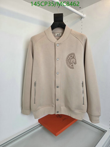 Hermes Men's Beige Cotton Blend Button-Down Jacket with Horse Applique