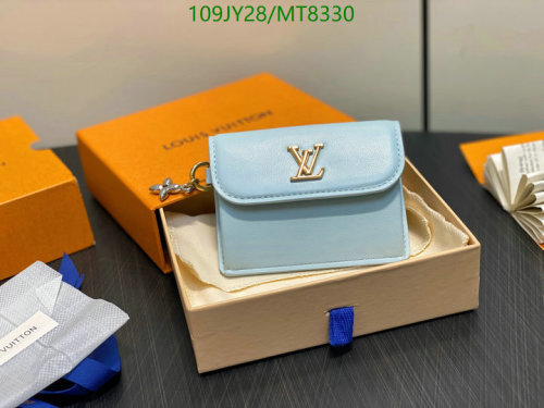 Louis Vuitton Leather Wallet, Compact Design with Secure Flap Closure, Blue