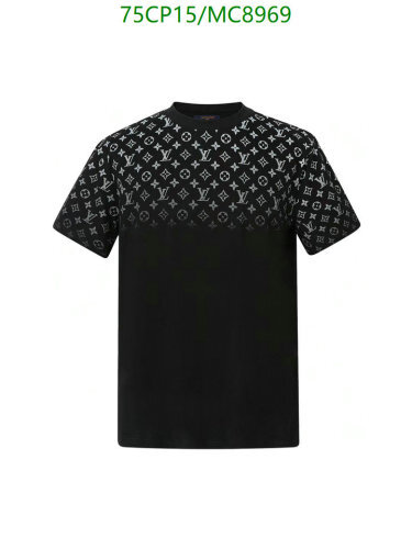 Louis Vuitton Men's Black Monogram Print Short Sleeve Casual T-Shirt