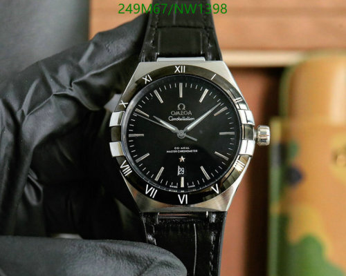 Omega Constellation Men's Watch, 41mm Stainless Steel, Black Leather Strap