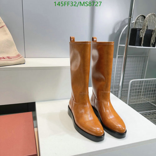 Women's Knee-High Leather Boots, Classic Style, EU Size 35-40, Brown Color