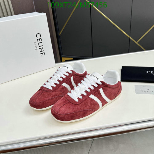 Celine Women's Burgundy Suede Leather Lace-up Sneakers, Size EU35-40