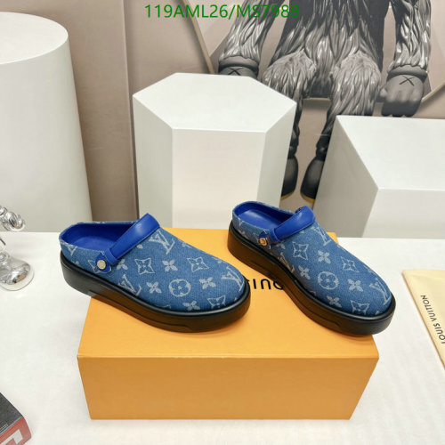Louis Vuitton Women's Denim Clogs, Sheepskin & Cowhide, EU35-42 - Blue