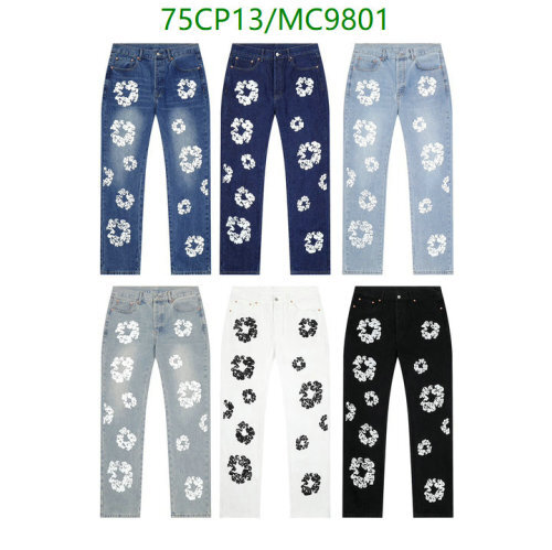 DENIM TEARS MC9801 Cotton Wreath Printed Jeans - Stylish & Comfortable
