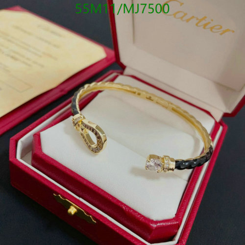 Elegant Cartier Style Gold Bangle Bracelet with Diamond Accents - MJ7500 2 Elegant Cartier Style Gold Bangle Bracelet with Diamond Accents - MJ7500