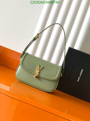 Saint Laurent Women's Solferino Small Satchel Bag in Smooth Sage Green Leather