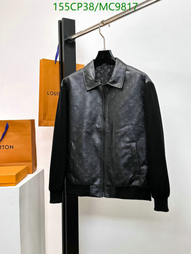 Louis Vuitton Monogram Embossed Leather Jacket, Stylish Outerwear for Men