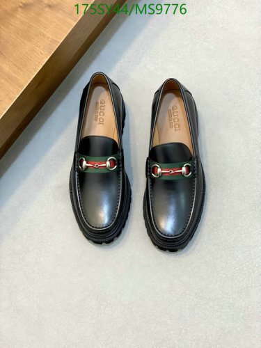 Gucci Men's Black Leather Loafers with Web Detail - EU Sizes 38-45