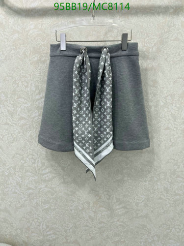 Louis Vuitton Women's Grey Cotton Mini Skirt with LV Patterned Scarf 6 Louis Vuitton Women's Grey Cotton Mini Skirt with LV Patterned Scarf