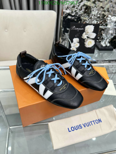 Louis Vuitton Women's Black Leather Sneakers with Blue Laces - EU35-EU41
