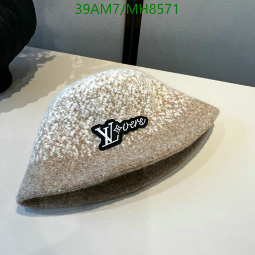 Louis Vuitton Beige Blend Hat with LV Lovers Patch, Stylish and Warm