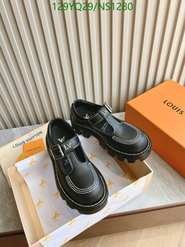 Louis Vuitton Leather Mary Jane Shoes, Women, Black, Cowhide, NS1280