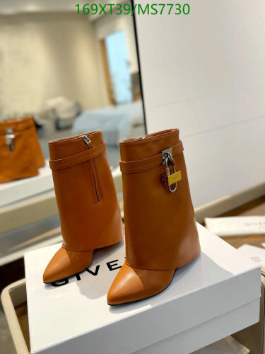 Givenchy Women's Shark Lock Leather Boots, Pointed Toe, EU35-EU42, Brown