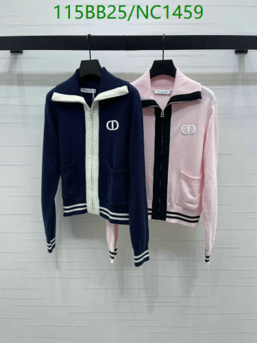 Dior Wool Cardigan with Zip Closure and Embroidered Logo, Luxury Knitwear