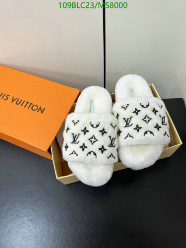 Louis Vuitton Women's Wool Shearling Slipper with Monogram, White, EU35-EU40