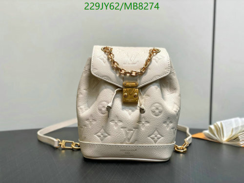 Louis Vuitton Cream Leather Backpack 19 x 15 x 10 cm - Stylish and Functional