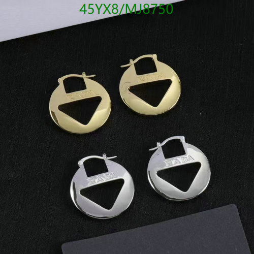 Prada Jewelry Round Earrings MJ8750 - Silver and Gold Plated 3 Prada Jewelry Round Earrings MJ8750 - Silver and Gold Plated