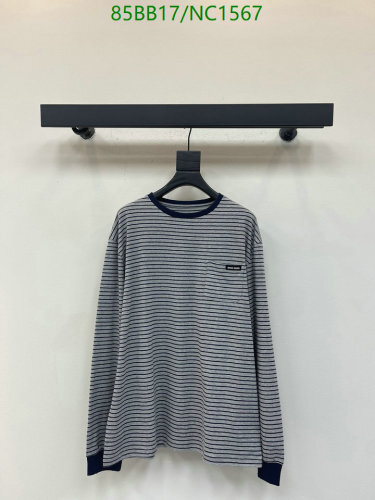 Miu Miu Striped Long Sleeve T-Shirt Cotton Available in S-L for Women