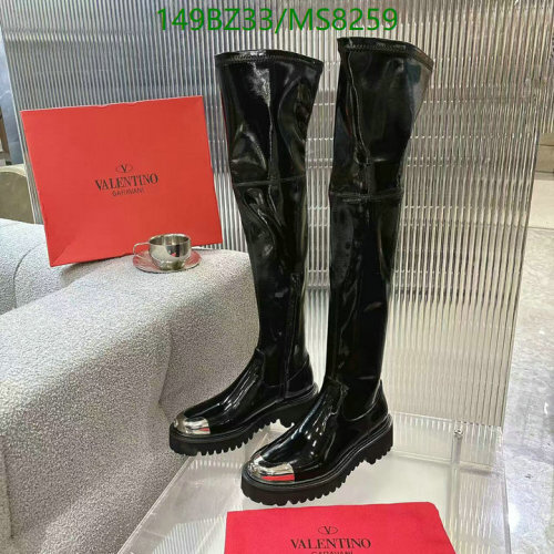 Valentino Women's Thigh High Boots in Shiny Patent Leather with Silver Hardware 6 Valentino Garavani Women's Black Patent Leather Over-the-Knee Boots | EU35-41