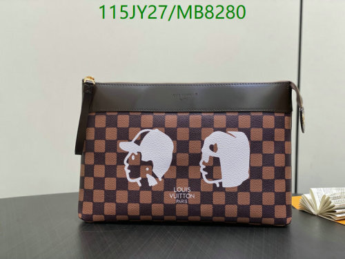 Louis Vuitton Damier Ebene Coated Canvas Clutch Bag, 32 x 21 x 8 cm