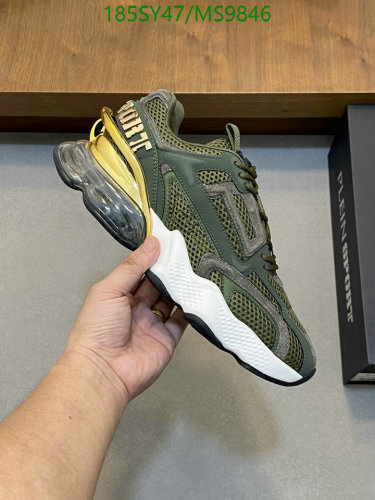 Philipp Plein Men's MS9846 Olive Green Mesh & Suede Athletic Sneakers