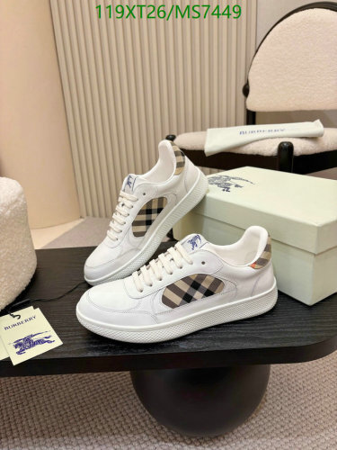 Burberry Women's Leather Sneakers in White with Signature Check Detail