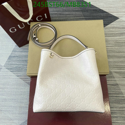 Gucci Embossed Genuine Leather Handbag, 25*25*15.5cm, Model 815103, Ivory