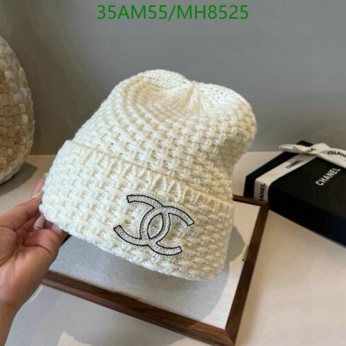 Chanel Women's Winter Beanie Hat Warm Knit Cap with CC Logo, Ivory Color
