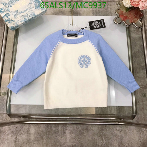 Chrome Hearts Kids White & Blue Crewneck Sweater | Sizes 100-150