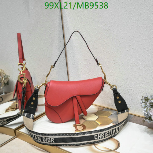 Dior Saddle Bag in Red Genuine Leather, 25.5cm x 20cm x 6.5cm