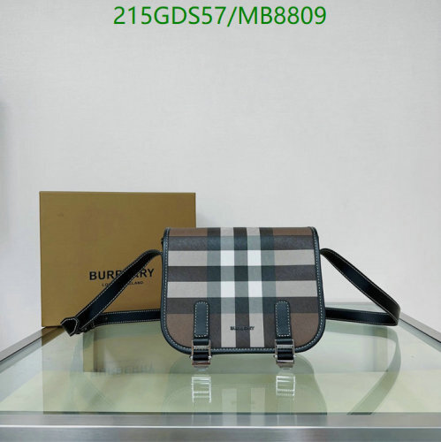 Burberry Check Leather Crossbody Bag, 22*19*7cm