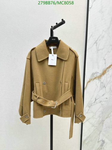 Dior Women's Double-Breasted Cashmere Belted Jacket - Stylish Outerwear