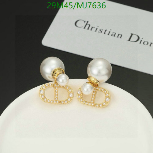 Christian Dior Tribales Earrings Gold-Finish Metal and White Resin Pearls