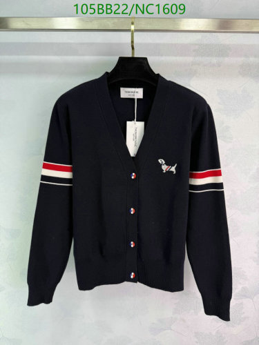 Thom Browne Wool Cardigan with Dog Embroidery and Signature Stripe Detail