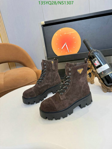 Women's Ankle Boots Cowhide Suede Lace-up Platform Boots - EU35-42