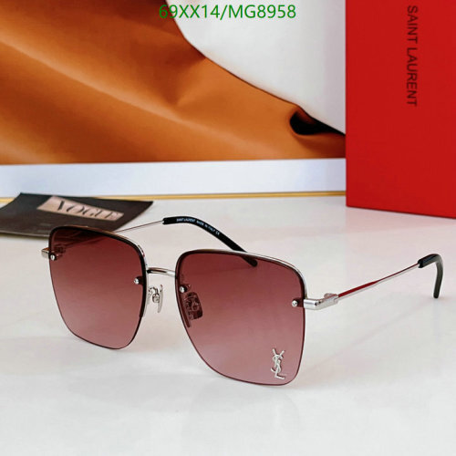 Yves Saint Laurent MG8958 Square Sunglasses - Brown Gradient Lens