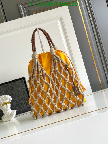 Prada Raffia and Canvas Tote Bag, 37 x 30 cm - Model 1BC111 - Yellow 5 Prada Raffia and Canvas Tote Bag, 37 x 30 cm - Model 1BC111 - Yellow