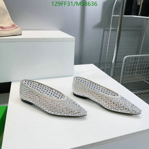 Bottega Veneta Women's Embellished Leather Pointed Toe Ballerina Flats Shoes