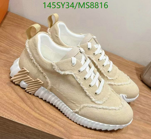 Hermès Men's MS8816 Beige Canvas Sneakers - EU Sizes 35-46