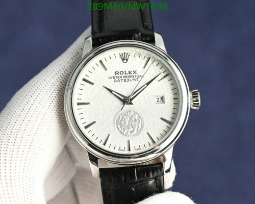 Rolex Oyster Perpetual Datejust 40mm Stainless Steel Black Leather Strap Watch