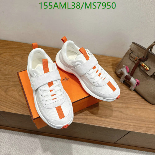 Hermès Women's White Leather Sneakers Fashionable Comfort Shoes MS7950