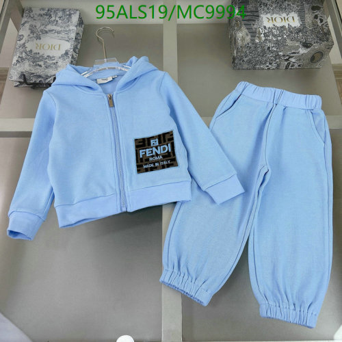 Fendi Kids Blue Cotton Blend Tracksuit with Logo Patch (Sizes 110-160)