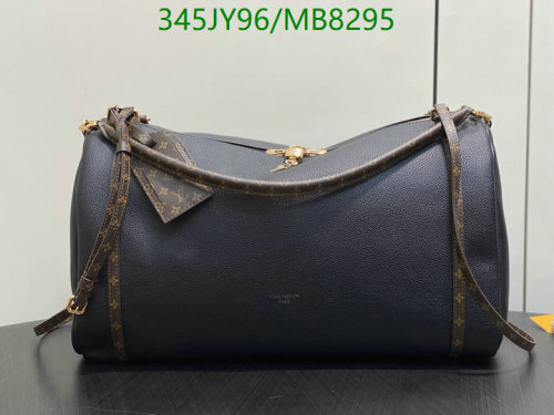 Louis Vuitton Black Leather Duffle Bag, 45 cm - Stylish & Versatile