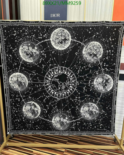 Dior Zodiac Print Cashmere Silk Blend Scarf - 140x140cm, Elegant and Versatile