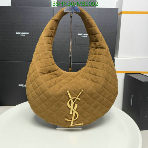 Yves Saint Laurent Hobo Bag in Camel Quilted Suede with Gold Hardware, 47 cm