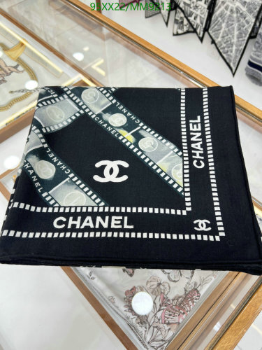 Chanel Black Silk Wool Blend Scarf 140cm - Classic Style, Timeless Elegance