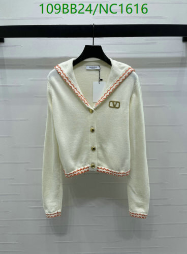 Valentino Wool Cardigan with Contrast Trim and Gold-Tone Logo Detail
